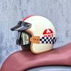 Retro Halb-Open Motorradhelm Cross-Country Motorradzubehör Motorradhelm 3/4 Retro-Helm im Winter