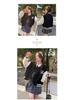 Women's Petite Color Block Baseball Jacket - 2025 Fall/Winter American College Style