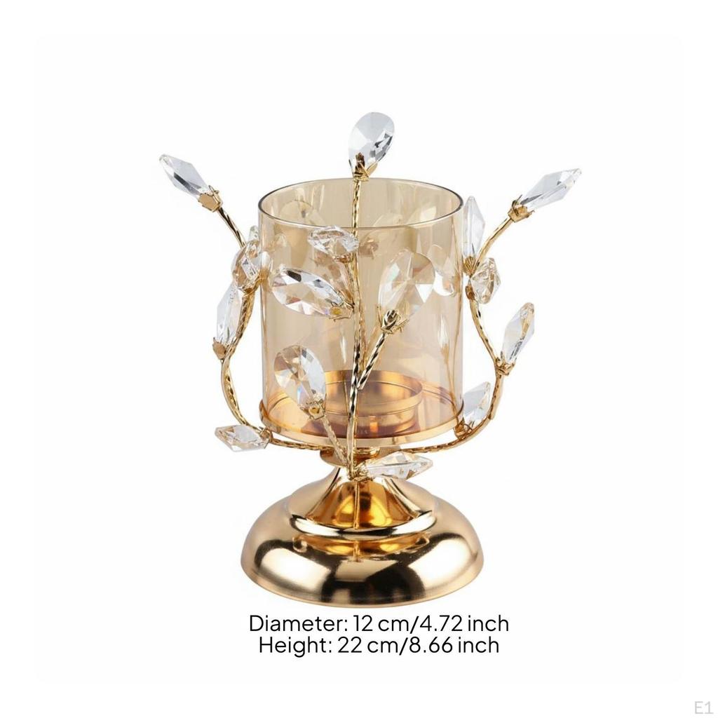 3 Pieces Crystal Candle Holder Elegant Design Decorative Romantic Lighting