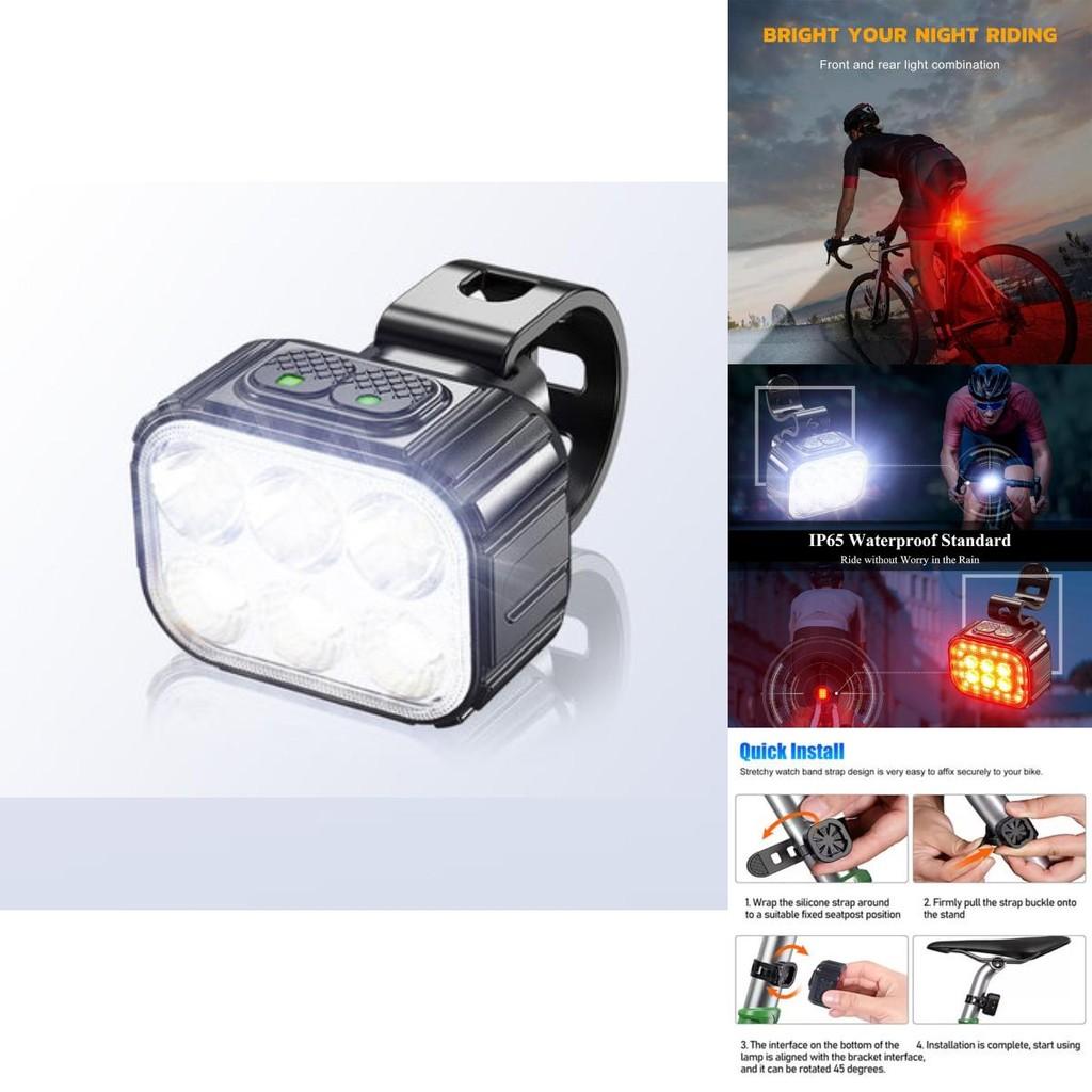 Bright And Durable Mountain Road Bicycle Front And Rear Light Set For Night Riding