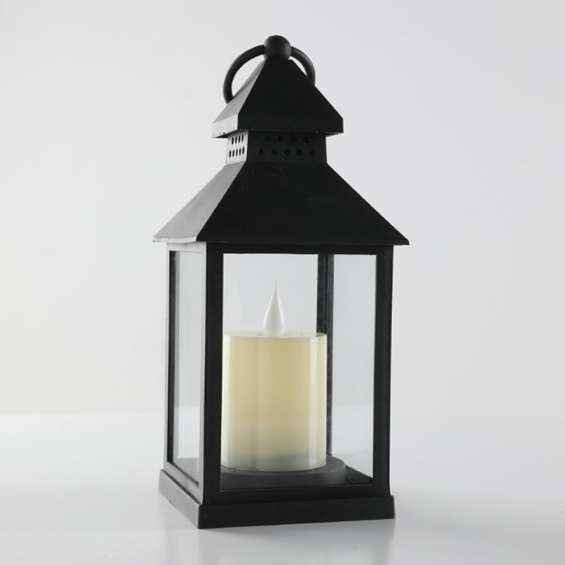 Vintage Lantern Decorative LED Flickering Flameless Candle with Timer, Battery Powered LED Decorative Hanging Lanterns for Indoor Outdoor Garden Yard