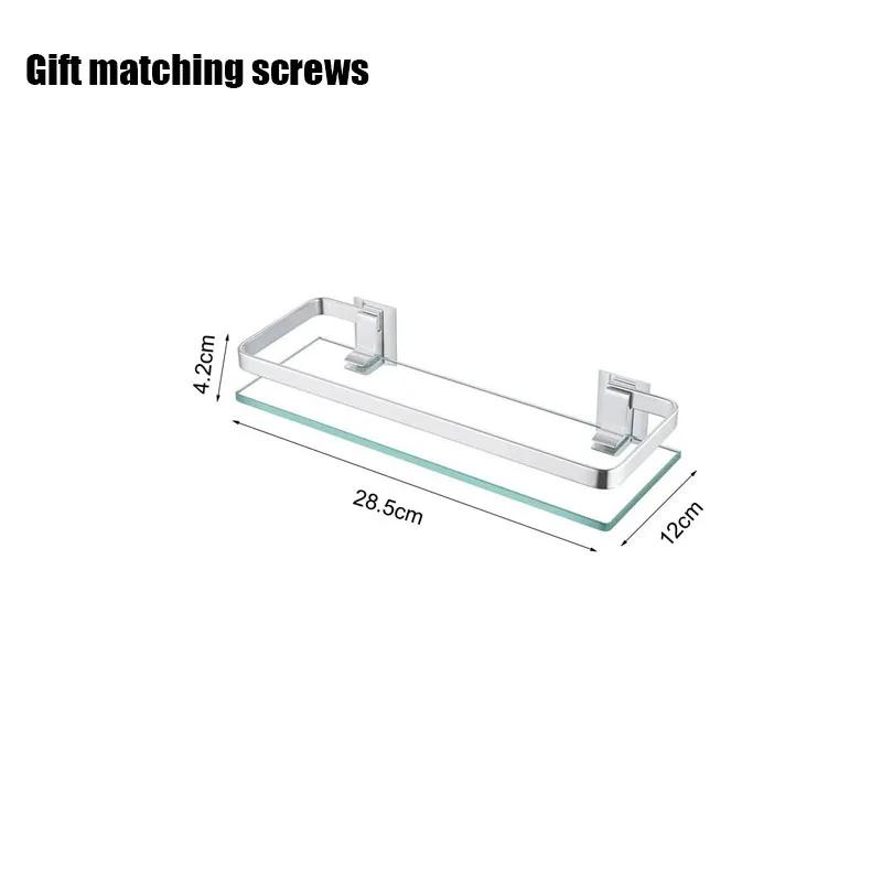 

1PC Tempered Glass Wall-Mounted Bathroom Shelf - Shower Storage Organizer for Toiletries & Accessories