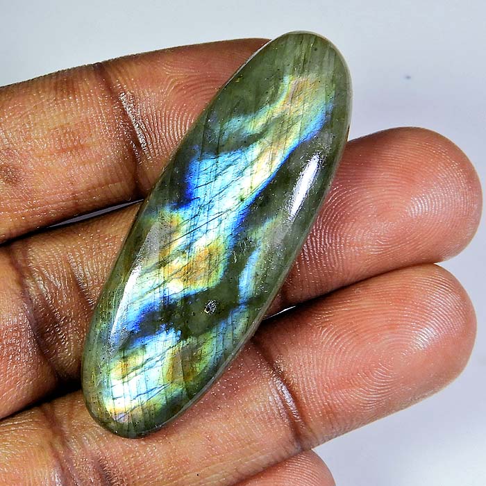 

Natural Labradorite Purple Multi Oval Cabochon Loose Gemstone 18X51X09 MM PP-1302