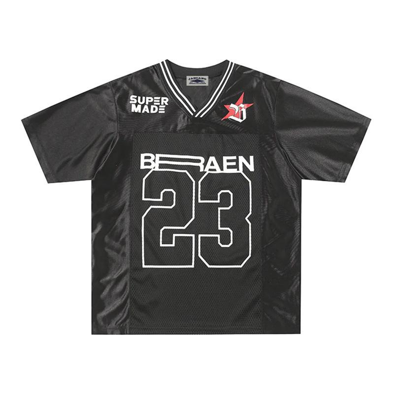 American Retro Sports Jersey Short-sleeved Fans European and American Street Tide Brand Loose Fan Version