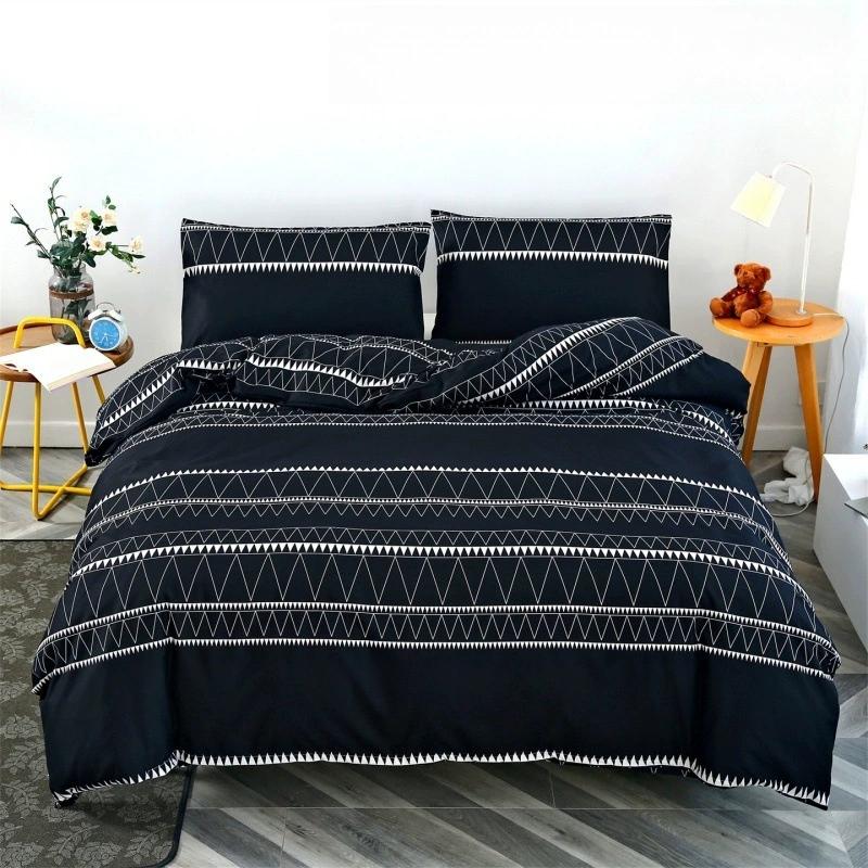 3pcs Printed Brushed Duvet Cover Pillowcase Three Piece Set High Quality Skin Friendly Fabric Bedding Cover (without Bed Sheet)