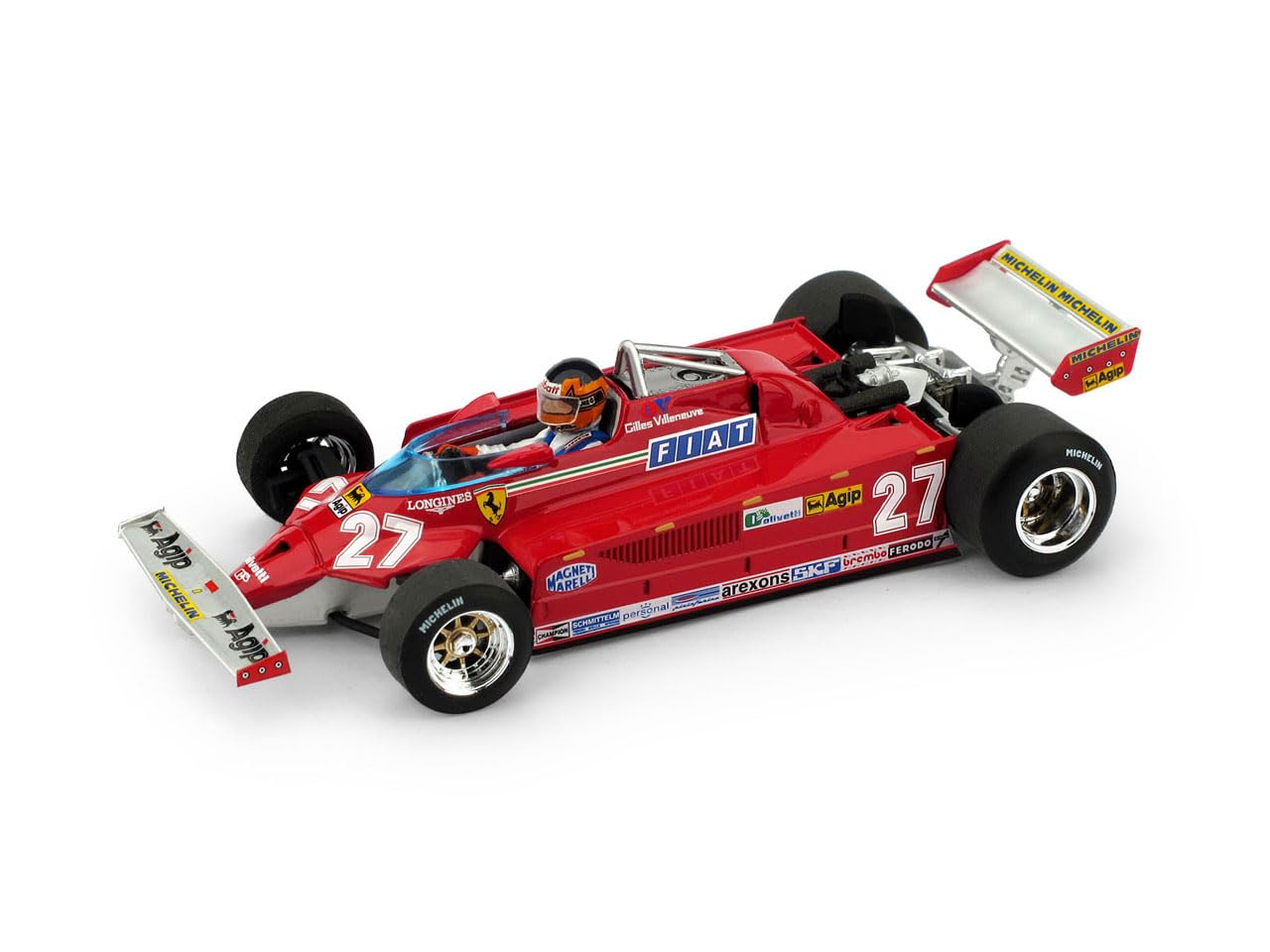 

Фігурка BRUMM Ferrari 126CK Вільньов у комплекті Гран-прі Італії 1981 року BRUMM FERRARI Жиль Вільньов 1/43 #27 [товар] червоний