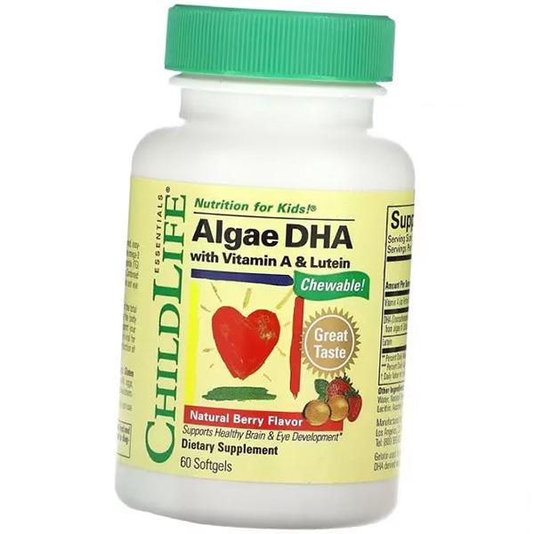 

Детский DHA, из водорослей с витамином А и лютеином, Algae DHA with Vitamin A and Lutein, ChildLife 60гелкапс Ягодный микс (67514003) 60softgels Berry mix