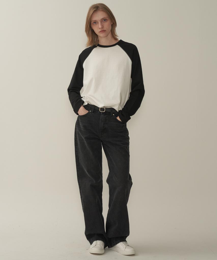 MOTT Raglan Stitch T-Shirt - Black White