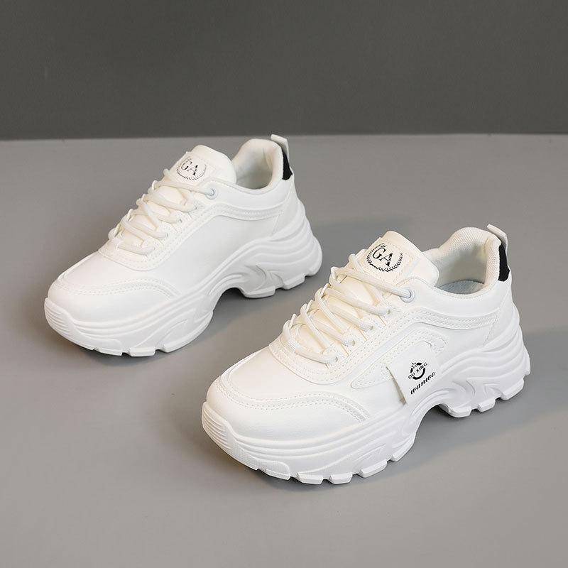 New, Color Matching Dad Shoes Platform Sports Leather Heightening Shoes Women's Shoes Student Fashion Korean Version Tide