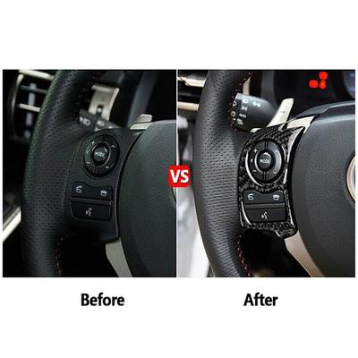 Nouvelles Garnitures de Boutons de Volant en Fibre de Carbone pour LEXUS IS250/300/350 2014-2017