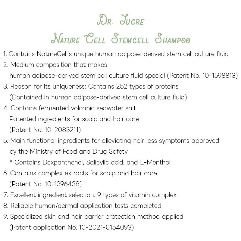 [Dr.Jucre] Nature Cell Stemcell Shampoo for Anti-Hair Loss 500ml