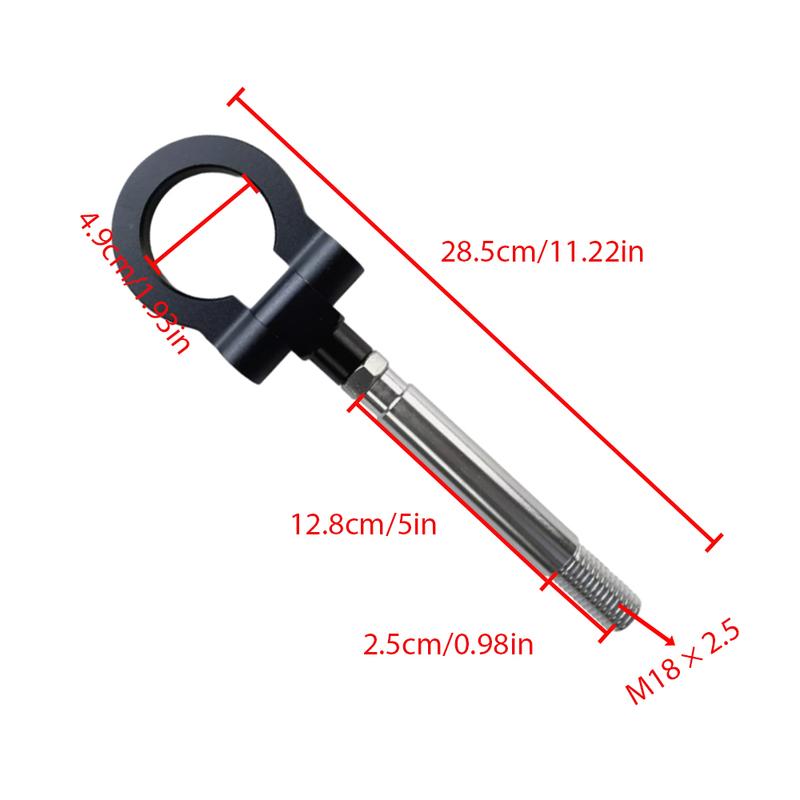 Thread Size: M18 x 2.5 Tow Hook Front Bumper Trailer Tow Hook for Chevrolet Camaro 6th Generation