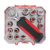 Interchangeable Ratchet Wrench with Non Slip Handle Universal 1/4 Inch Drive Impact Sockets 4-13mm Metric Socket Wrench Set