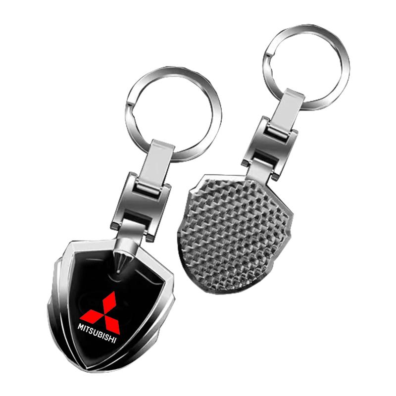Car Accessories 3D Metal Key Rings Car Logo Emblems Keychain For Mitsubishi ASX Lancer Pajero Outlander L200 EVO Lancer EX