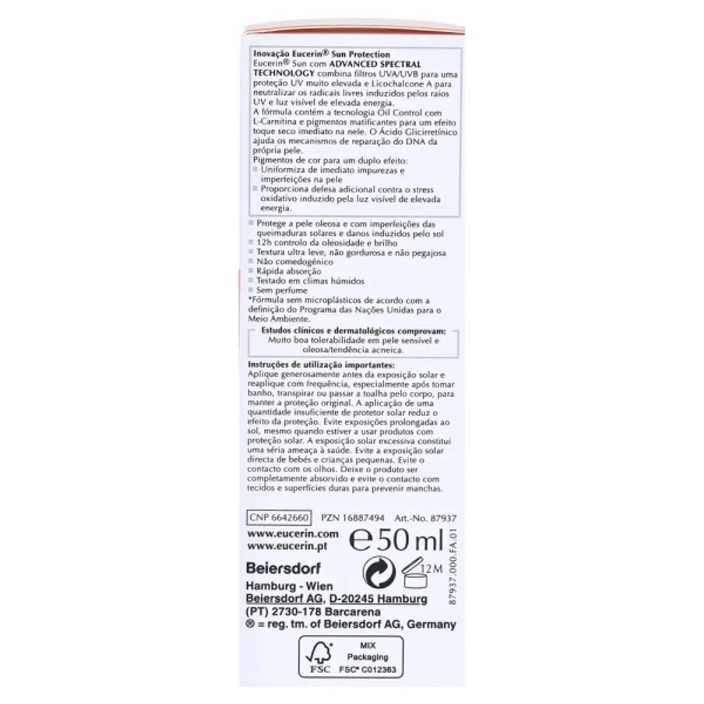 Eucerin Oil Control Tinted Sun Gel Cream SPF50+ Light 50ml