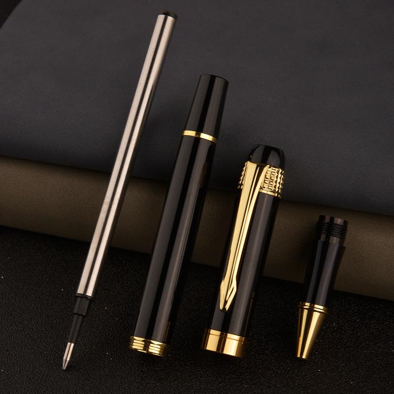 Black Metal Signature Pen, Business Gift Pen, School Office Stationery, Writing Supplies