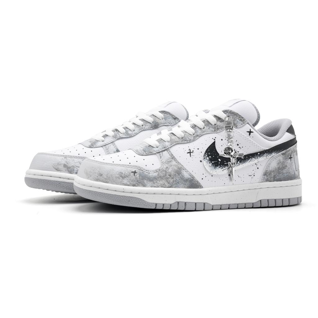 Nike Duże Niskie Godfather Antypoślizgowe, Odporne na Ścieranie, Oddychające Niskie Buty Skateboardowe Męskie Czarne Szare 355152-106(Drużyna1576-)