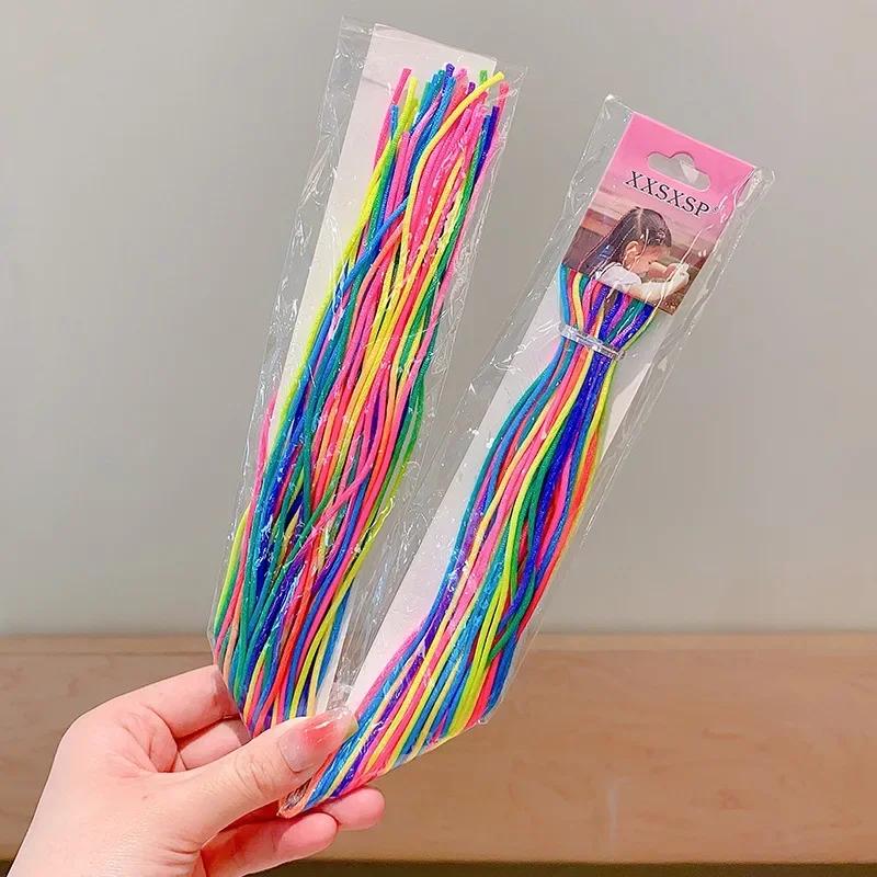 10 Stück/Beutel Mädchen Bunt 80CM Haarflechte Seil Strähnen Afrikanische Zöpfe Mädchen DIY Pferdeschwanz Zöpfe Frauen Styling Haarschmuck