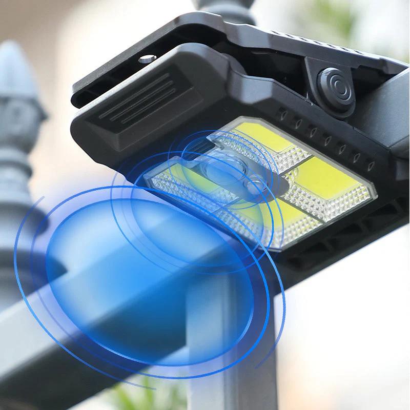 Outdoor LED Solar Clip Ligh 3 Modes Motion Sensor Lamp Waterproof Wall Lighting For Fences Garages Balconies Local Warehouse