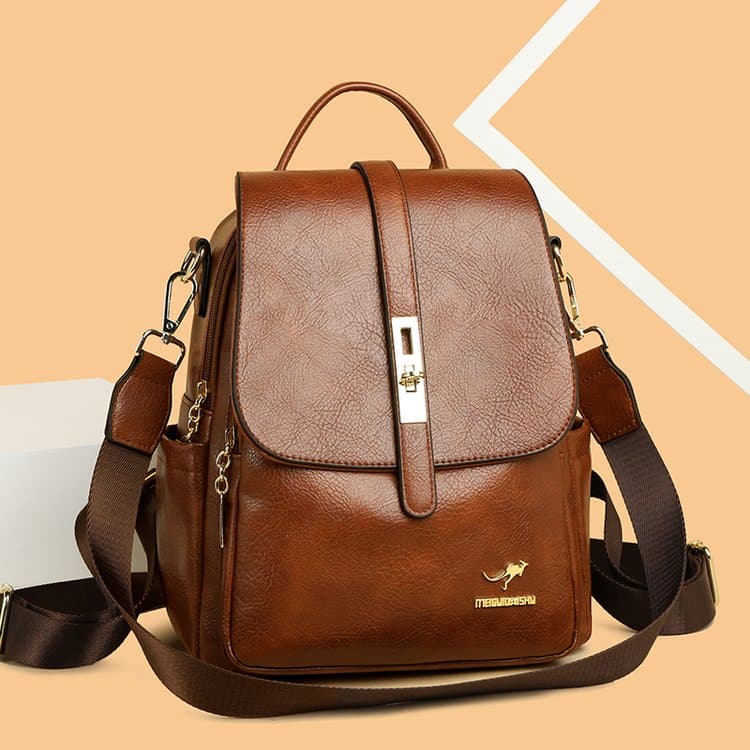 Stylish and Simple Women s Large-capacity Backpack коричневый
