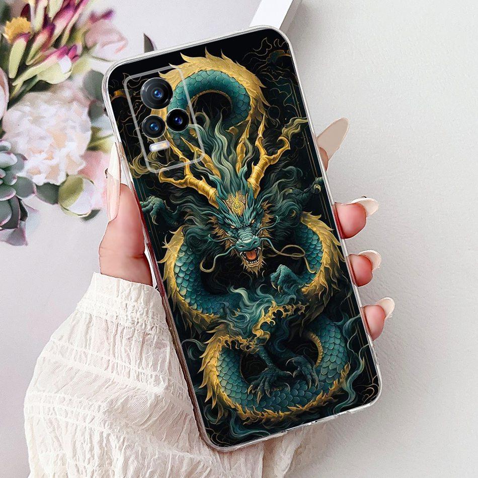 For Vivo V21e V2061 / V21 4G 5G V2050 V2066 Phone Case VivoV21e V 21 4G Elegant Floral Cat Printing Soft Silicone TPU Cases