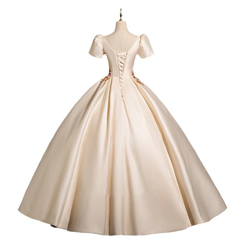 2025 Women's French Satin Evening Dress for Engagements, Toasts, & Events