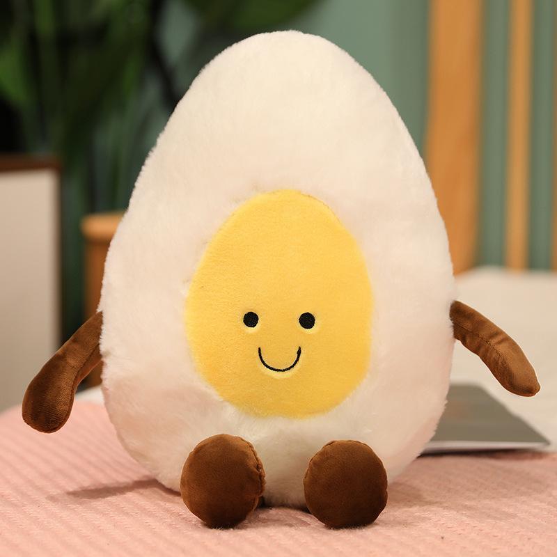 Ungiftige 38cm Kinder Spielzeugpuppe Niedliche Gekochte Ei Puppe Plüsch Heilende Spiegelei Weiches Plüschkissen Ornament