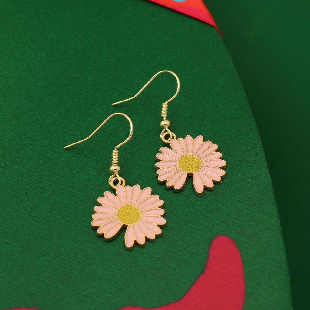 Cross-border Fashion Daisy & Sunflower Earrings - Versatile & Stylish Drops