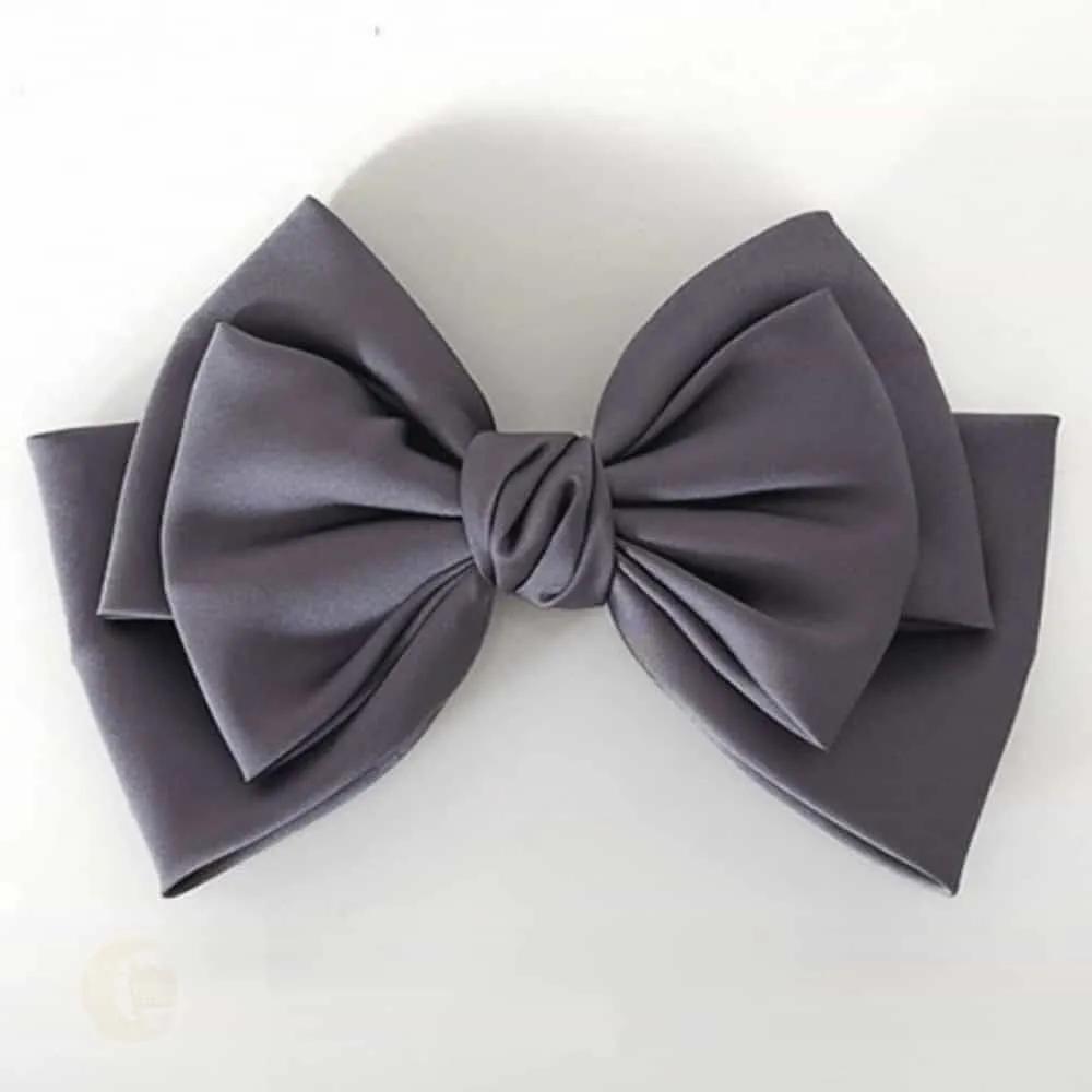 MOONH Butterfly Hair Pin Long Hair Hair Pin Simple Hair Pin Gray Silk 3-Tier Knot Hair Pin