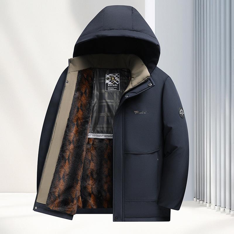 Men's New Plus Velvet Thick Winter Jacket - Warm, Cotton-Padded, Cold-Proof Dad's Coat