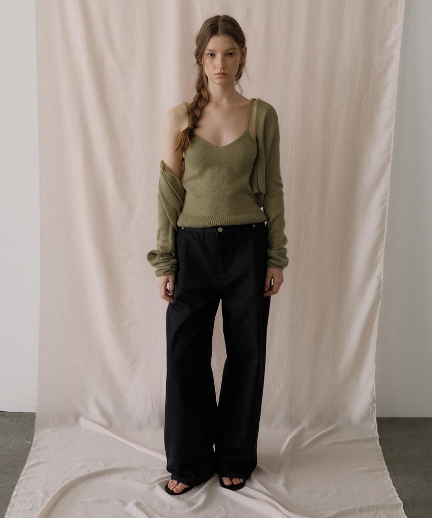 Friver07 Mohair Ribbon Cardigan Set [Frsp05Cd07]_Olive