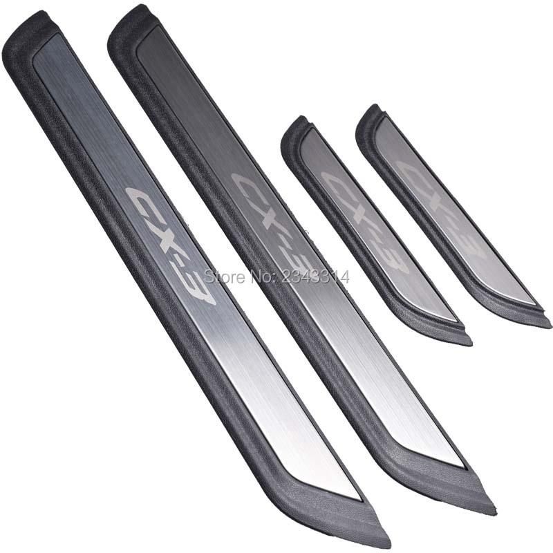 For Mazda CX-3 CX3 Accessories 2016 2017 2018  Stainless Door Sill Kick Scuff Plates Guard Pedal Protectors Trim Car Styling