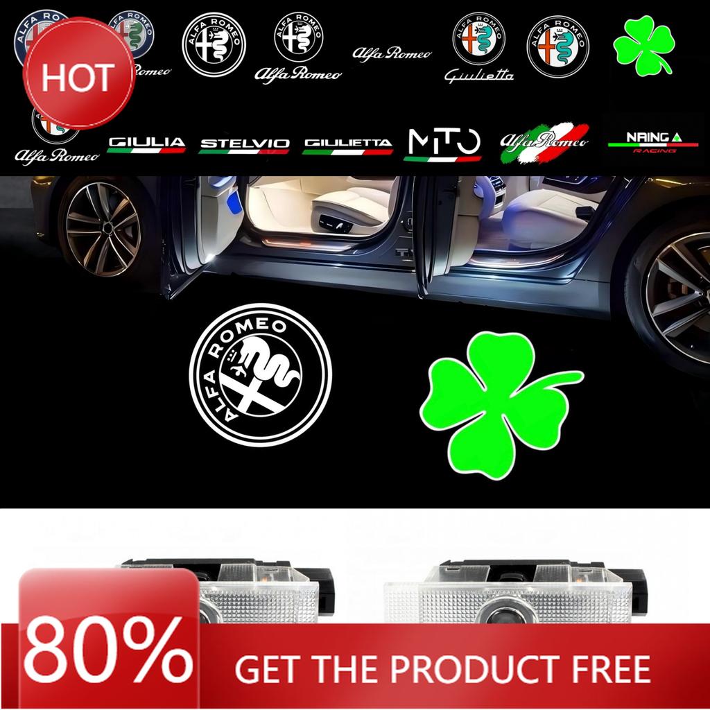 Hub Caps 2X Led Car Door Welcome Projector For Alfa Romeo 159 166 Giulia Mito Giulietta Stelvio Brera Ghost Shadow Lamps Decorat zl8