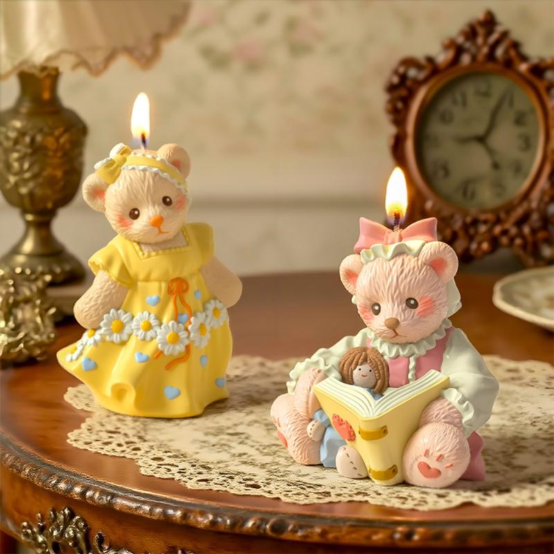 3D Cute Bear Resin Mold For Candle Soap Making Silicone Fondant Chocolate Candy Molds For Cake Decor Diy Art Crafts Gifts Mould