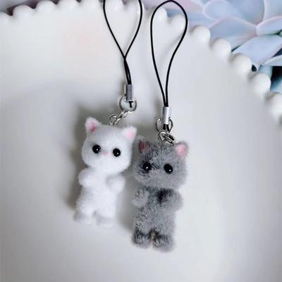 Chaîne de Téléphone Portable en Peluche Pendentif de Sac 3D Porte-clés Mignon Décoration