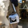 Large Capacity Transparent Layer Ita Bag PU Shoulder Bag Fashion TV Model Backpack  DIY