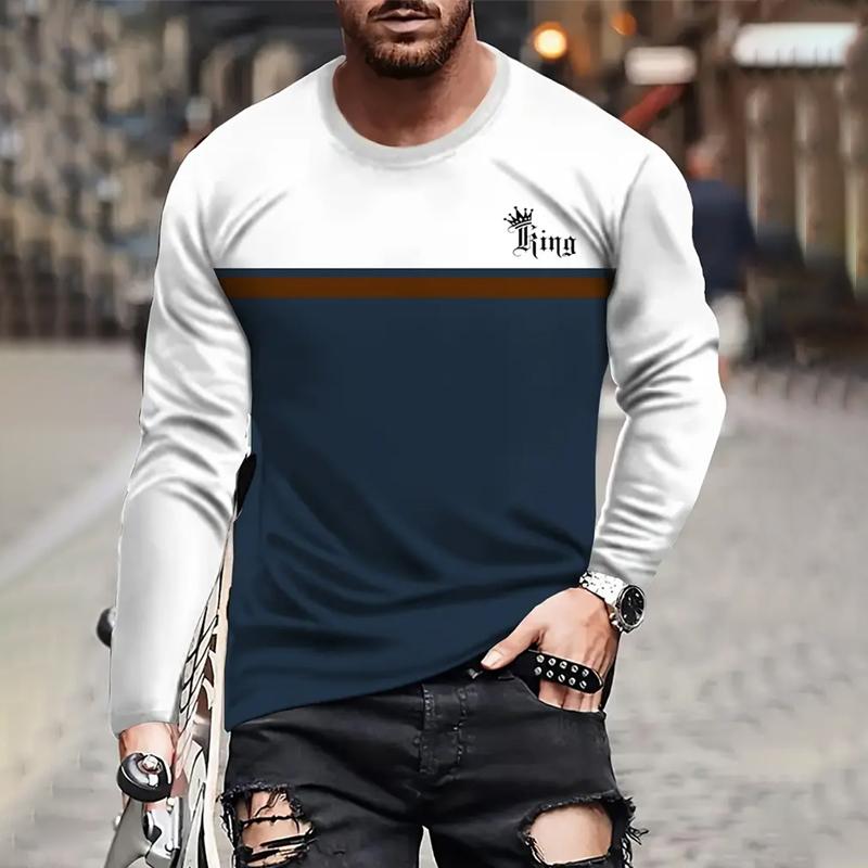 Männer Herbst Neue Langarm 3D Digital Print Zauber Farbe Rundhals T Shirt Männer Laufen Sport Pullover Tops