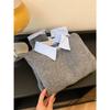 WTEMPO Fake Two-pieces Turn-down Shirt Sweater Women's Autumn Winter Contrast Color Lapel Gray Sweater Top