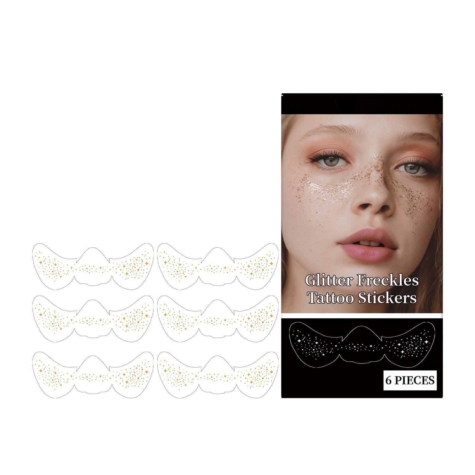 

Наклейки для веснушек на вечеринку, блестящая пудра, стойкий макияж Наклейки для лица от веснушек, для вечеринки и праздничного макияжа One Size