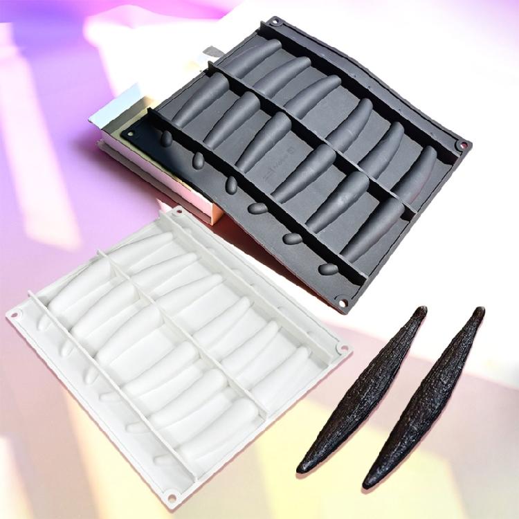 Nonstick 6 Cavity Vanilla Pods Shape Chocolate Molds Food Safe Silicone Easy Releases Vanilla Stick Dessert Cake Mould