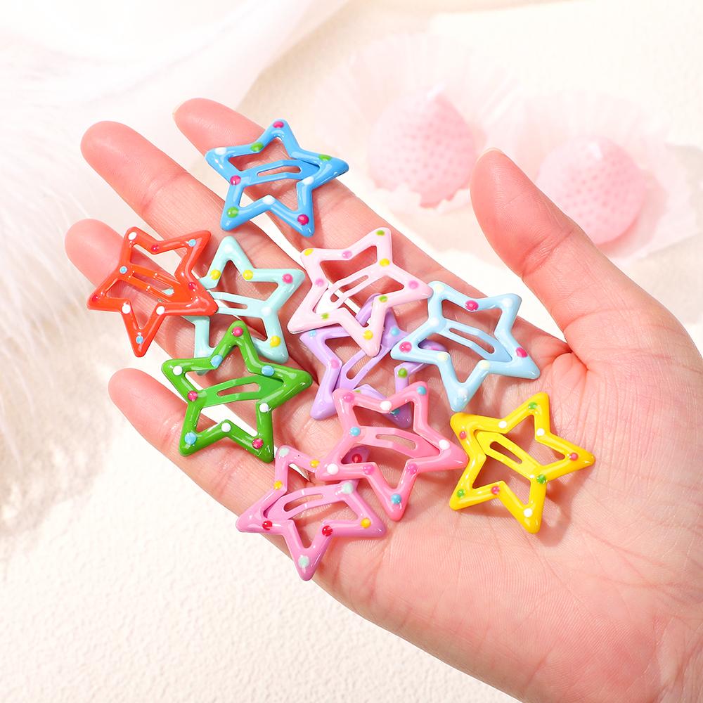 10pcs/set Cute Colorful Star Waterdrop Shape Hair Clips for Girls Children Lovely Hair Decorate Hairpins Kids Hair Accessories