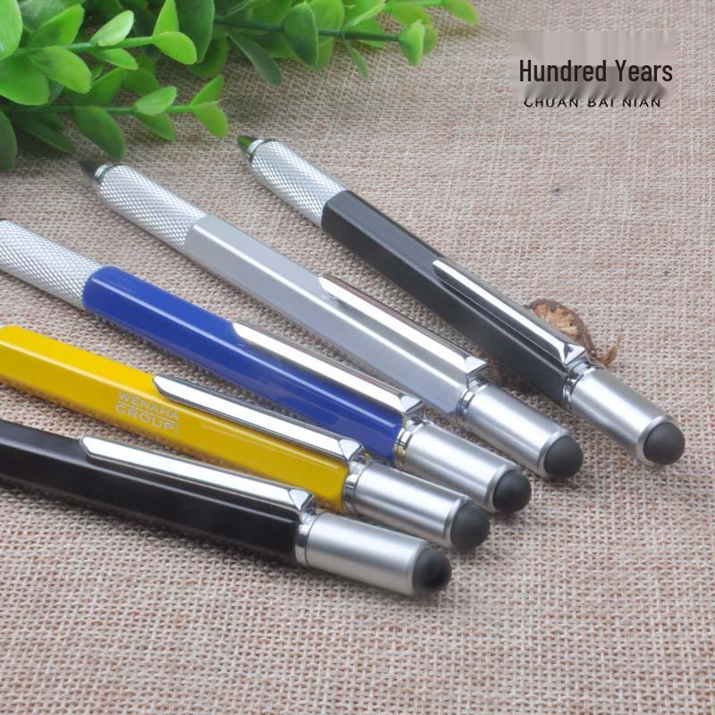 Premium Metal Multifunctional Ballpoint Pen with Spirit Level, Screwdriver, Touch Screen Stylus & Logo Print Option
