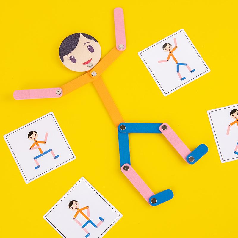 Children's Creative Sports Wooden Figure Game for Hand-Eye Coordination and Early Education