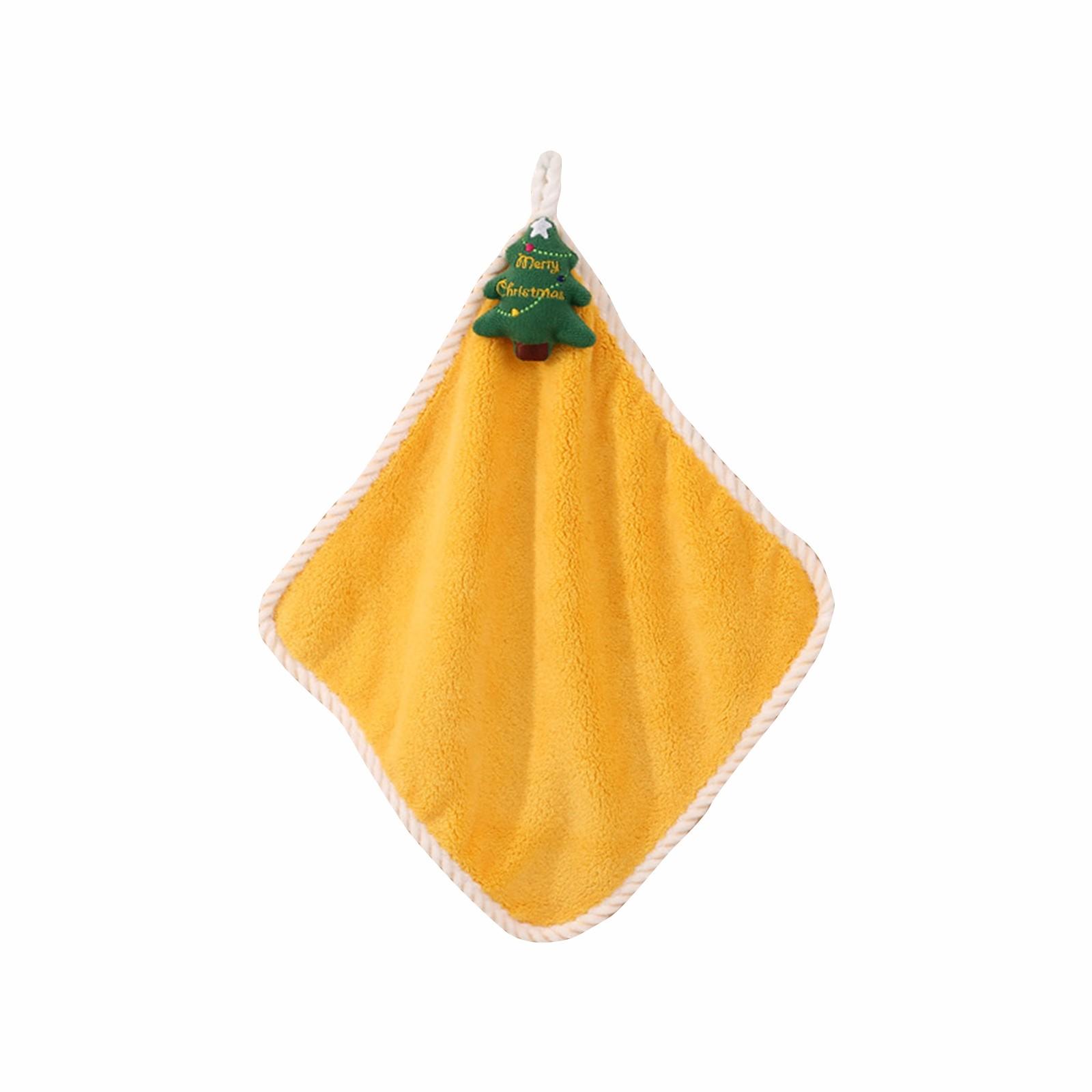 

Мягкое и милое полотенце для рук с изображением Санта-Клауса из кораллового бархата One Size жёлтый