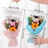 1PC Graduation Gift Sunflower Hand-Knitted Simulation Flower Flower Bouquet Soap Flower Photography Props Doctor Bear Party Decor