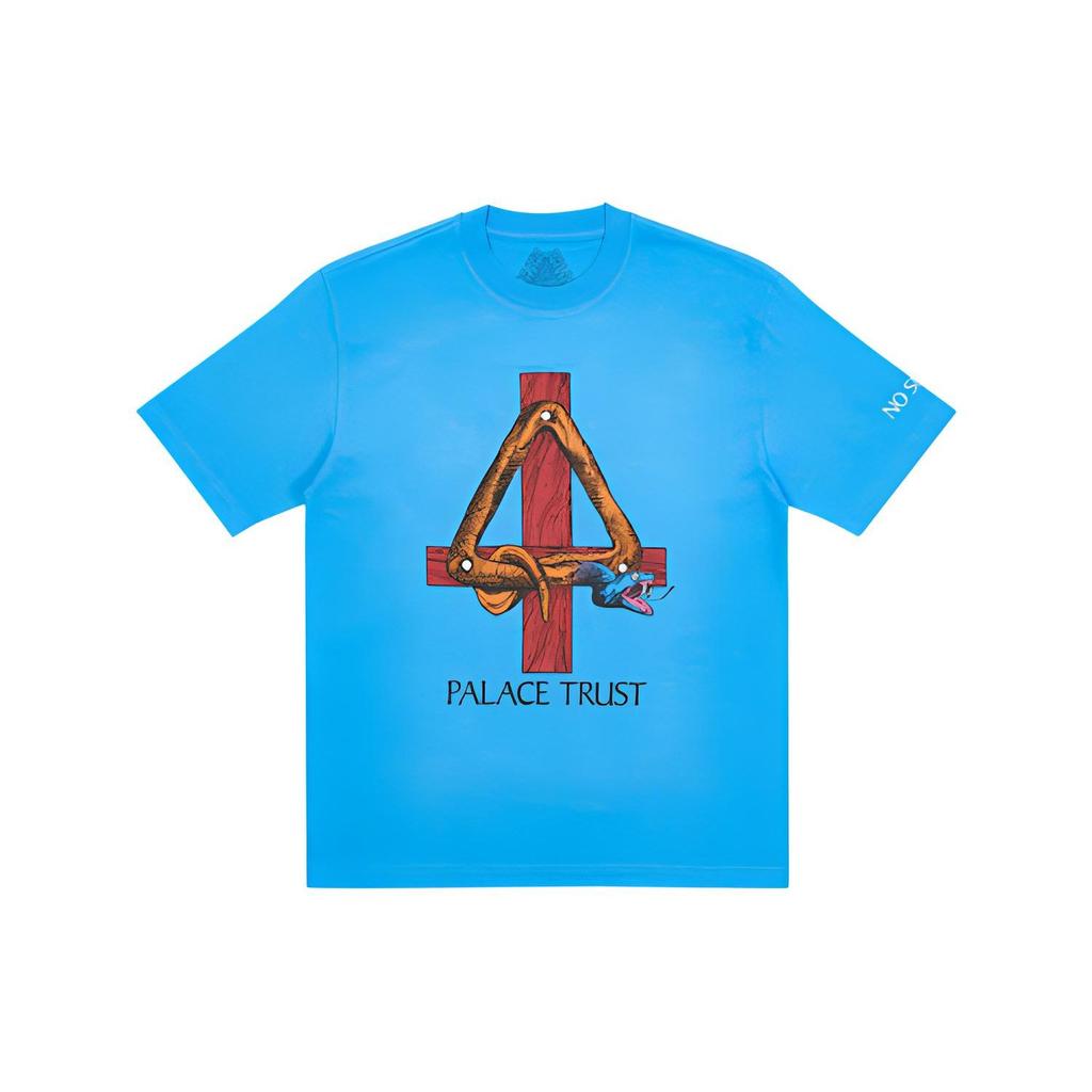 Palace Trust  T-Shirt With Animal Print Unisex Tops Blue P21TS250