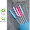 6pcs Reduce Tumbler Straw Replacement, Spill-Proof Replacement Straw for 12oz, Clear Straws Reble, Detachable Silicone Head with 2 Cleaning Brushes