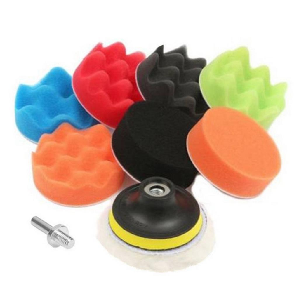 3 Zoll 10/19/22-teiliges Auto-Polierpad-Set aus Schaumstoff für Bohrmaschinen, Polierpads, Schwamm-Polierpads, Set mit M10-Bohradapter für Autopolitur