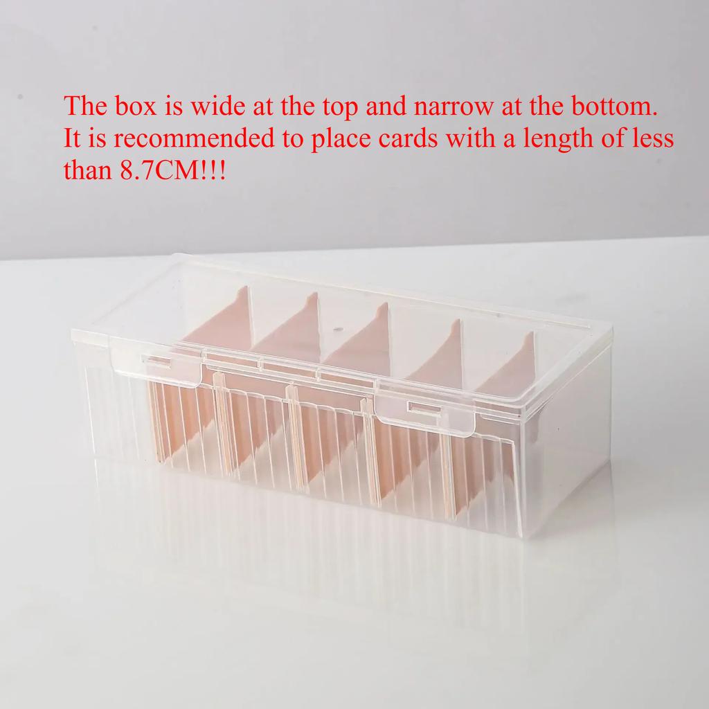1PC Clear Plastic Compartmentalized Organizer Box Holds 550+ Game Cards Storage Box With Adjustable Divider For Cards