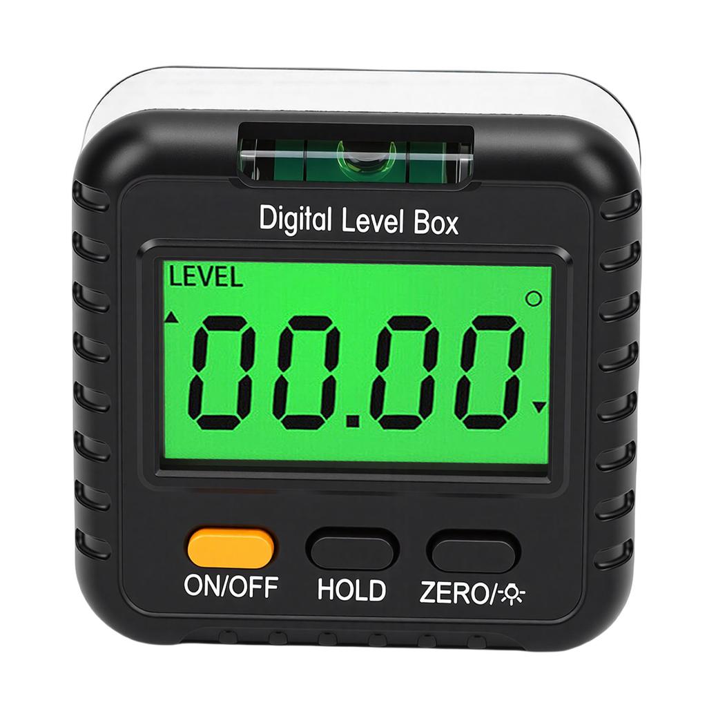 Digital Level Box 4x90 Degree LCD Backlit Screen High Precise Magnetic Digital Angle Gauge for Woodworking Construction